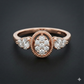 The Rose Gold Vintage Oval Cluster Diamond Ring