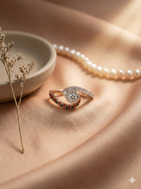 The Rose Gold Enamel & Diamond Bypass Ring