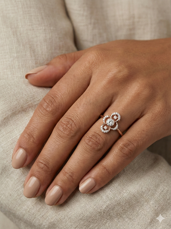 The Rose Gold Vertical Infinity Diamond Ring