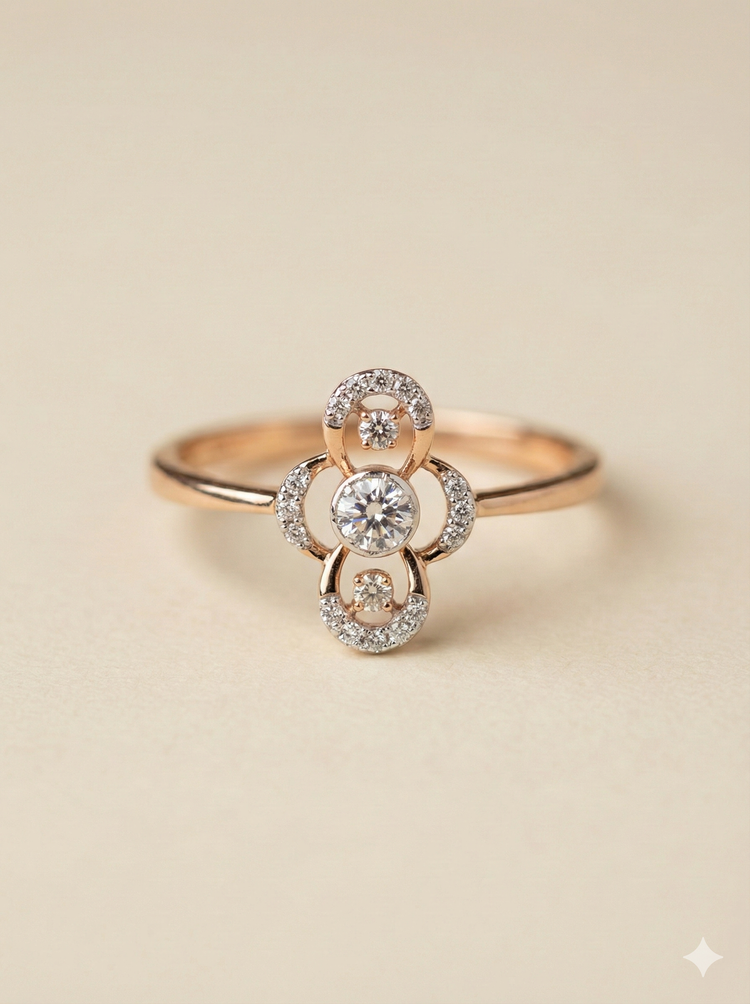 The Rose Gold Vertical Infinity Diamond Ring