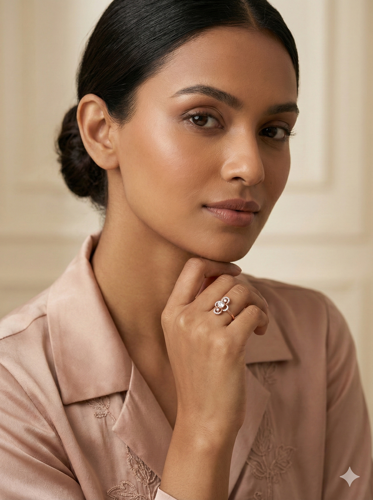 The Rose Gold Vertical Infinity Diamond Ring