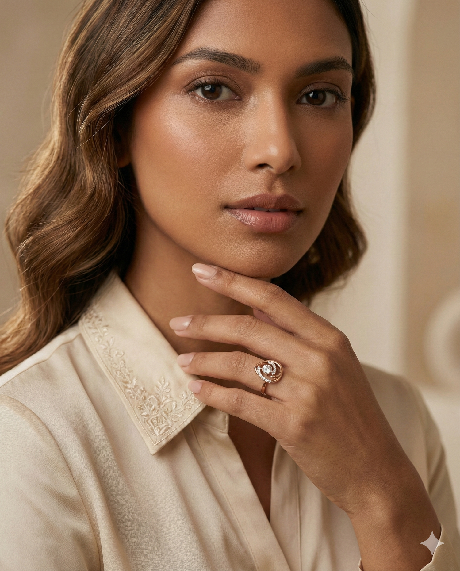 The Rose Gold Abstract Heart Diamond Ring