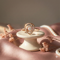 The Rose Gold Abstract Heart Diamond Ring