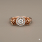 The Rose Gold Sculpted Floral Halo Diamond Ring