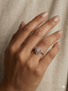 The Radiant Diamond Heart Cluster Ring