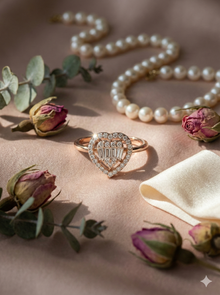 The Radiant Diamond Heart Cluster Ring