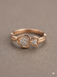 The Rose Gold Twin Heart Diamond Ring