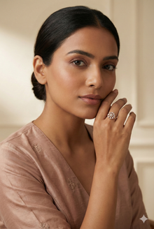 The Rose Gold Diamond Rope Medallion Ring