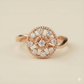 The Rose Gold Diamond Rope Medallion Ring