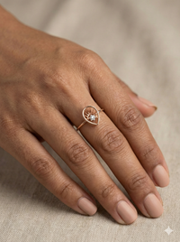 The Rose Gold Sunburst Teardrop Diamond Ring