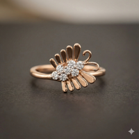 The Rose Gold Diamond Stylized Plume Ring