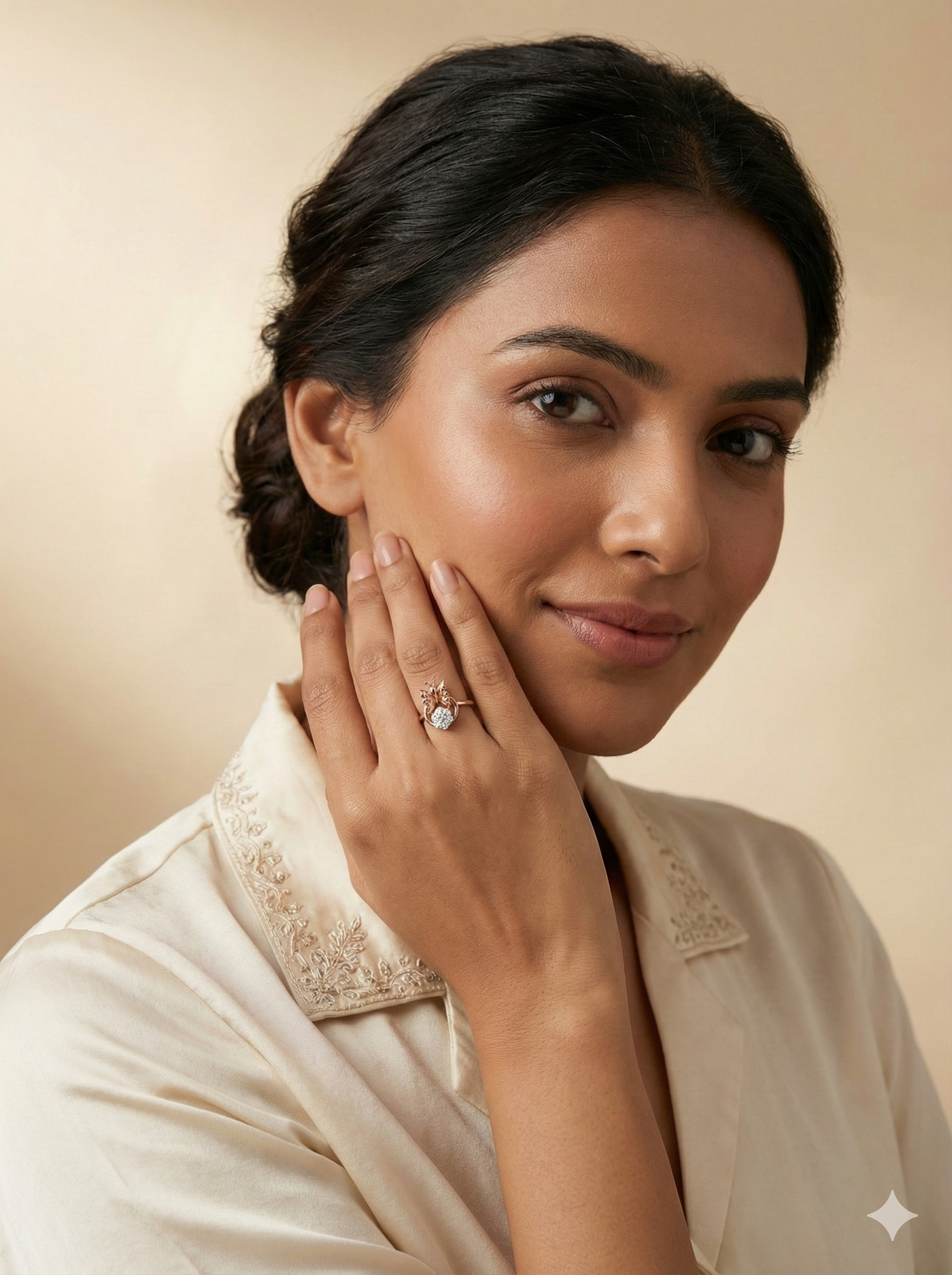 The Rose Gold Sculpted Butterfly Diamond Ring
