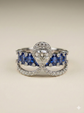 The White Gold Sapphire & Diamond Tiara Ring