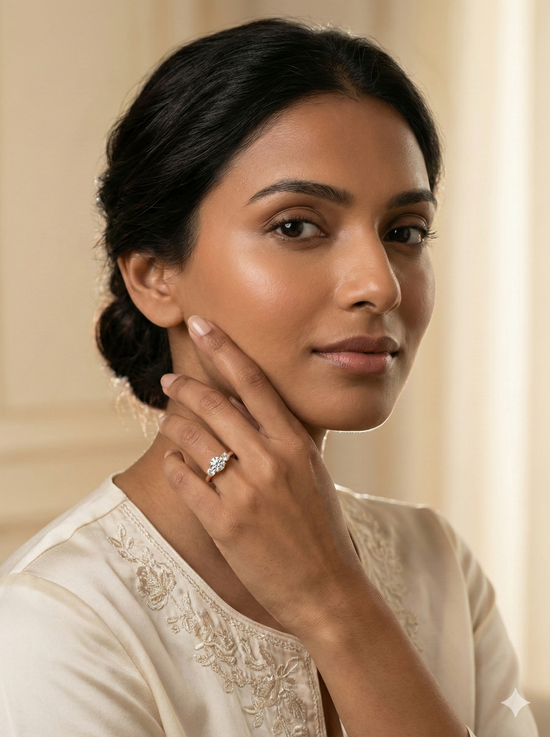 The Rose Gold Classic Three-Stone Diamond Trilogy Ring