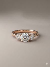 The Rose Gold Classic Three-Stone Diamond Trilogy Ring
