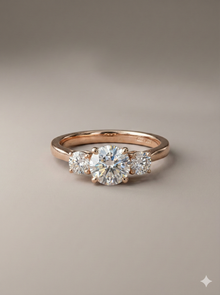 The Rose Gold Classic Three-Stone Diamond Trilogy Ring