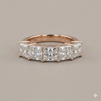 The Rose Gold Princess Cut Five-Stone Diamond Ring