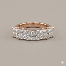 The Rose Gold Princess Cut Five-Stone Diamond Ring