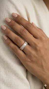 The Infinite Emerald Cut Diamond Band