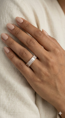 The Infinite Emerald Cut Diamond Band