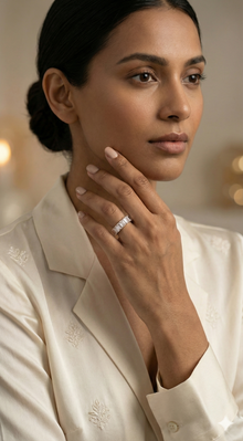 The Infinite Emerald Cut Diamond Band