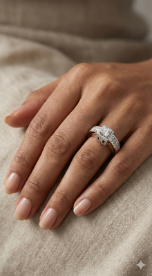 The Architectural Two-Tone Princess Cut Ring
