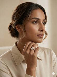 The Luminous Pear Diamond Halo Ring