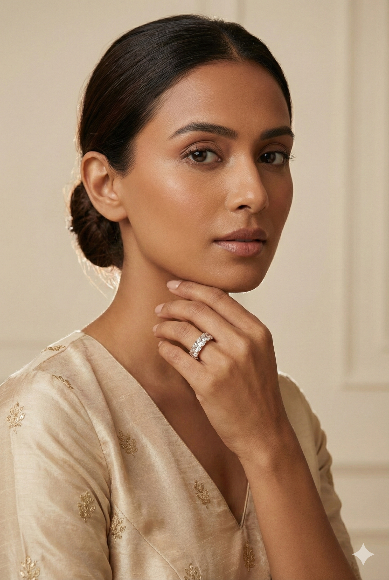 The Rose Gold Radiant Cut Diamond Eternity Band