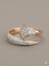 The Rose Gold Geometric Open Wrap Diamond Ring