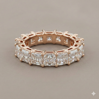 The Rose Gold Square Radiant Cut Diamond Eternity Band