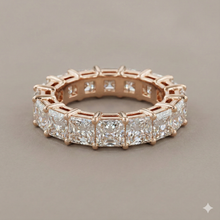 The Rose Gold Square Radiant Cut Diamond Eternity Band