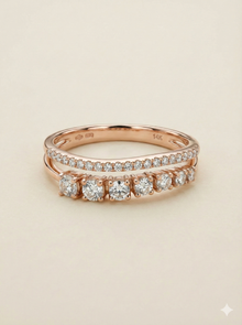 The Rose Gold Double Row Diamond Illusion Ring