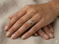 The Rose Gold Diamond Swirl Floral Ring