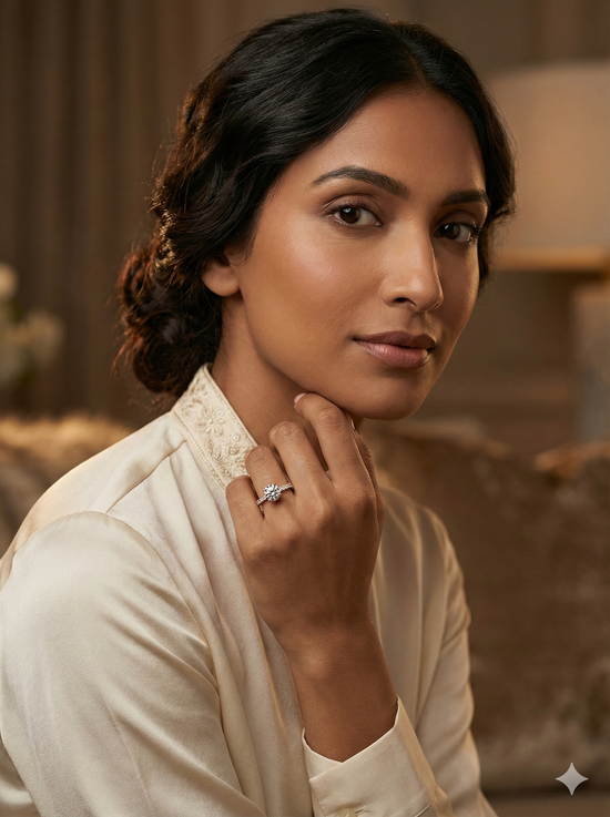 The Rose Gold Round Diamond Pave Engagement Ring