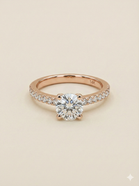The Rose Gold Round Diamond Pave Engagement Ring