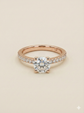The Rose Gold Round Diamond Pave Engagement Ring