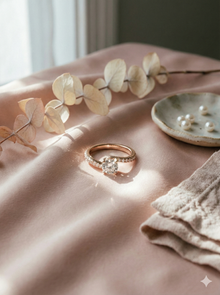 The Rose Gold Round Diamond Pave Bypass Engagement Ring