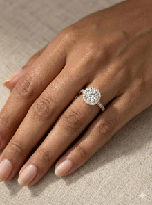 The Rose Gold Vintage Halo Round Diamond Ring