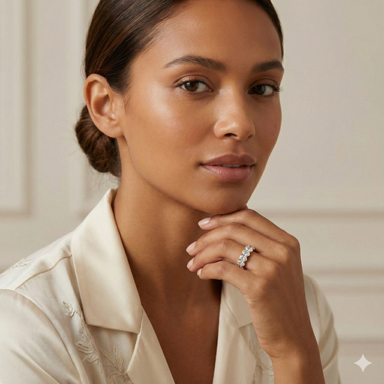 The Rose Gold Oval Cut Diamond Seven-Stone Band