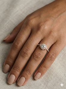 The Rose Gold Round Diamond Love Knot Halo Ring