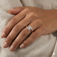 The Rose Gold Round Diamond Pave Swirl Bypass Ring