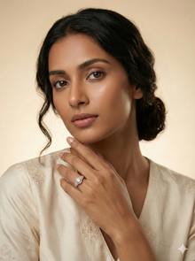 The Rose Gold Round Diamond Halo Graduated Five-Stone Ring
