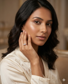 The Rose Gold Princess & Round Diamond Three-Stone Bridal Set