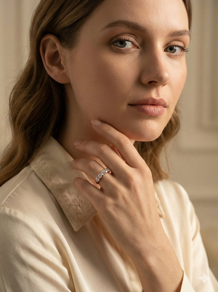 The Rose Gold Round Diamond Five-Stone Anniversary Ring