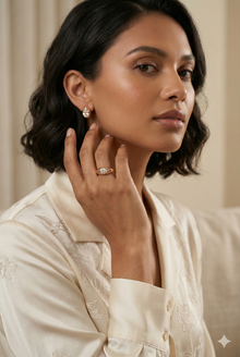 The Rose Gold Pear Diamond East-West Gypsy Ring