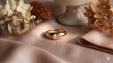 The Rose Gold Pear Diamond East-West Gypsy Ring