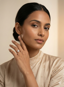 The Rose Gold Round Diamond Split Shank Halo Ring