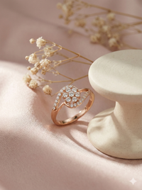 The Rose Gold Diamond Floral Swirl Bypass Ring