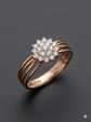 The Rose Gold Triple Band Diamond Floral Ring