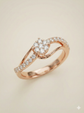 The Rose Gold Diamond Swirl Cluster Ring